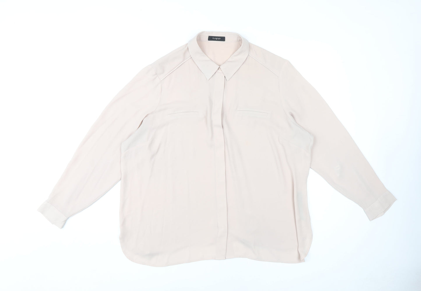 Womens UK Size 20 Marks and Spencer Beige Basic Blouse