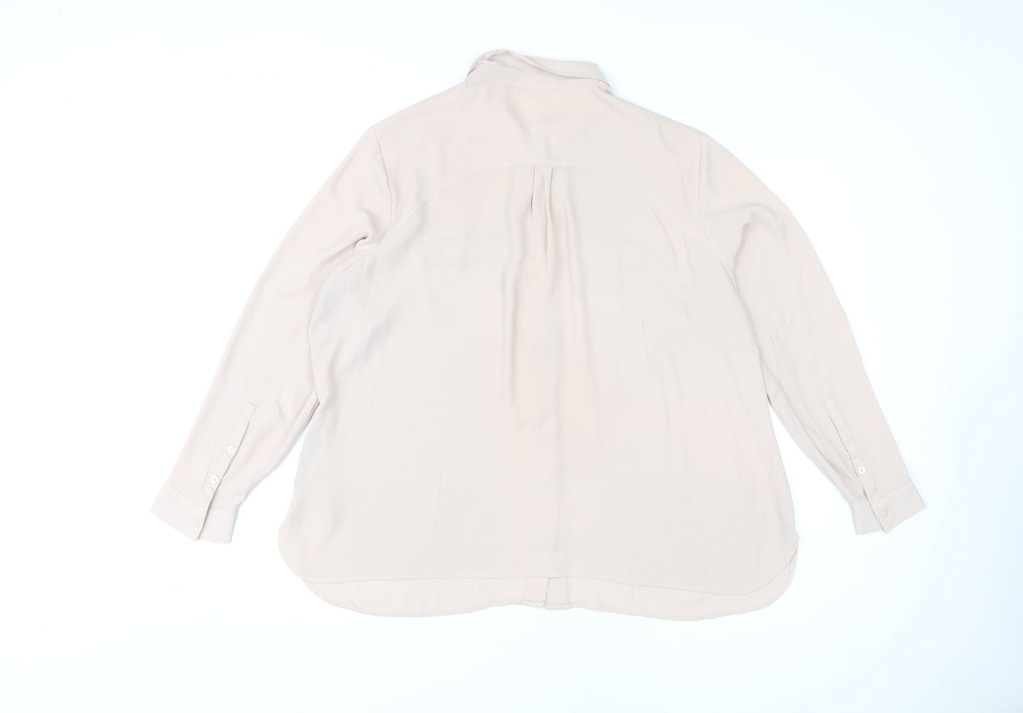 Womens UK Size 20 Marks and Spencer Beige Basic Blouse