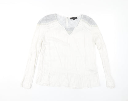 Galeries Lafayette Women's White Lace Tunic Top, Size 12