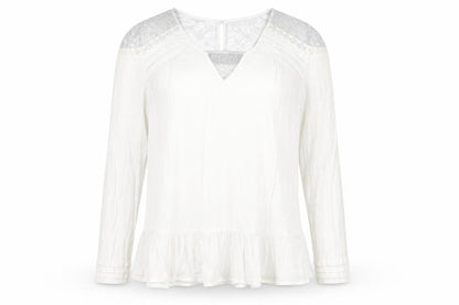 Galeries Lafayette Women's White Lace Tunic Top, Size 12