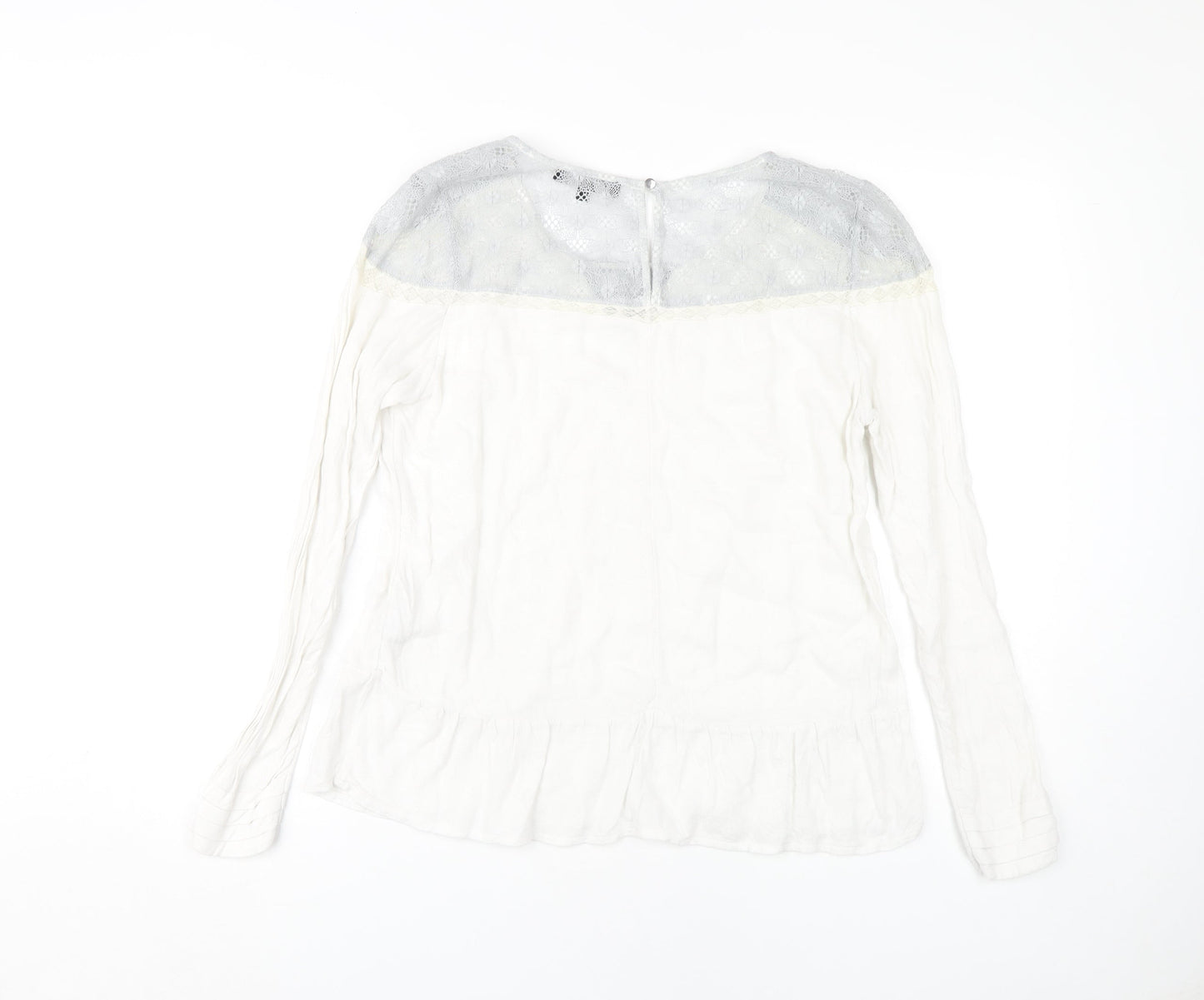 Galeries Lafayette Women's White Lace Tunic Top, Size 12