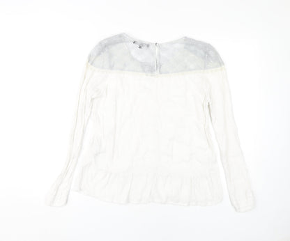Galeries Lafayette Women's White Lace Tunic Top, Size 12