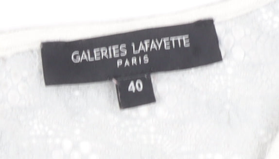 Galeries Lafayette Women's White Lace Tunic Top, Size 12