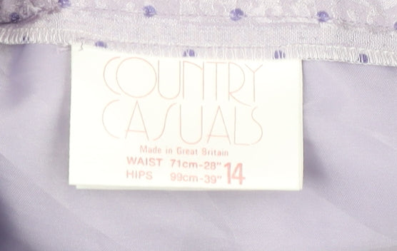 Country Casuals Women's Purple Pleated Midi Skirt Size 14