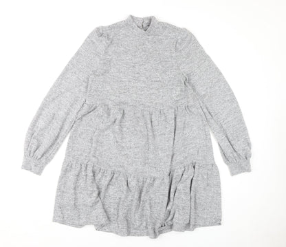 New Look Women's Grey Shift Dress - Size 8