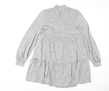 New Look Women's Grey Shift Dress - Size 8