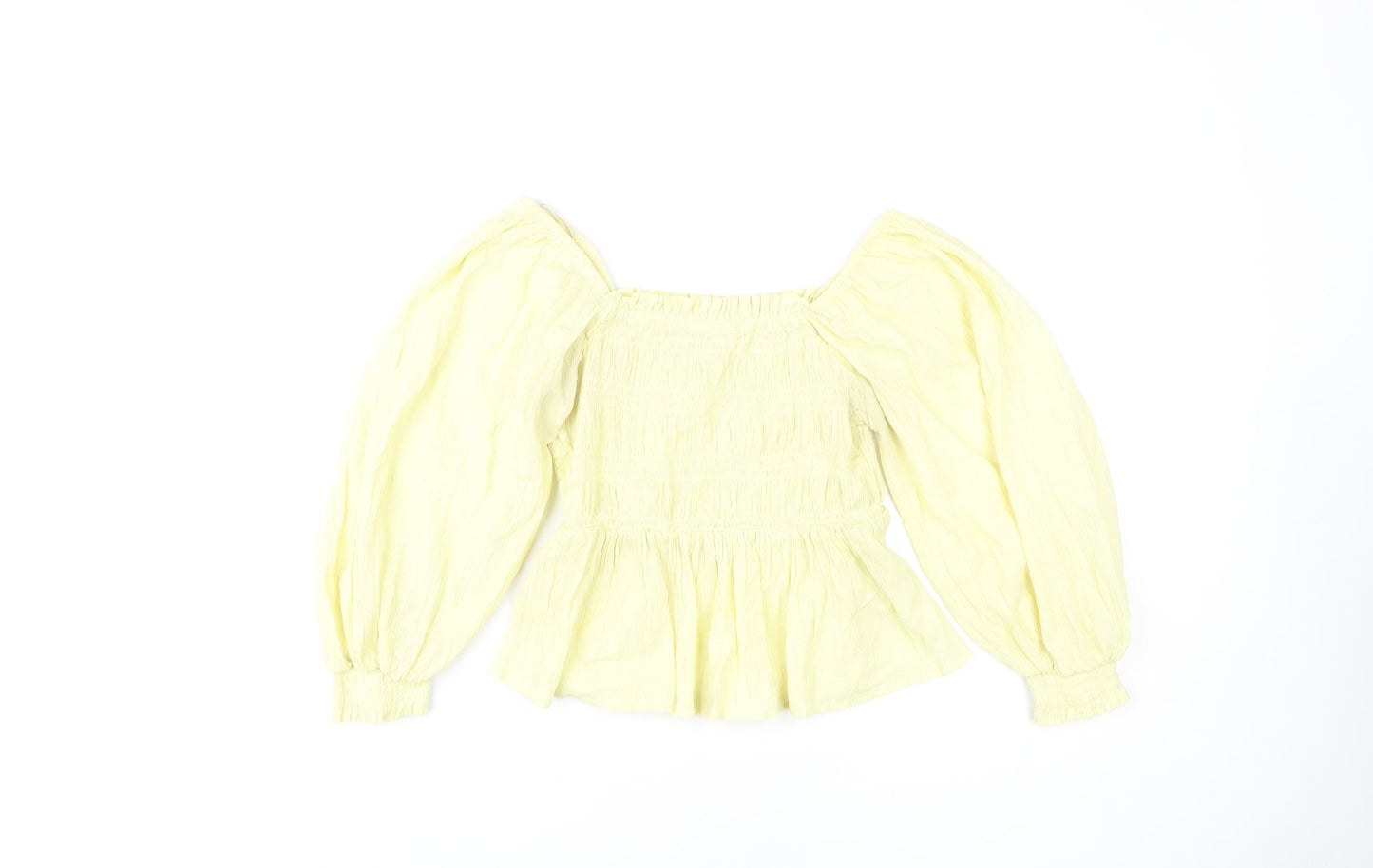 Womens UK Size 8 River Island Yellow Basic Blouse