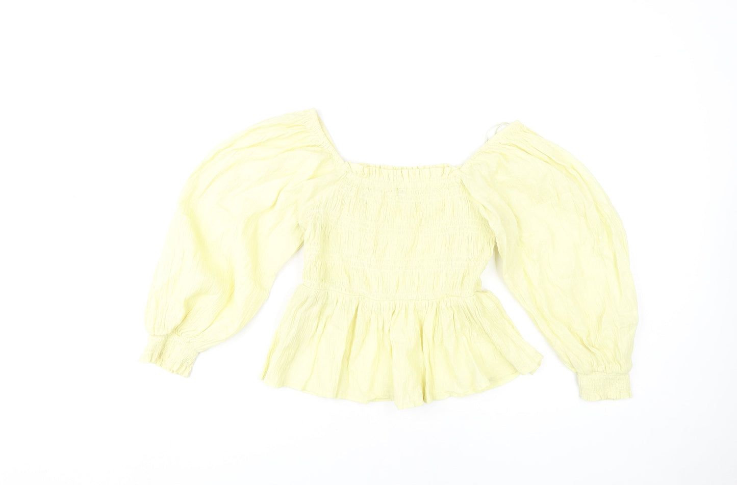 Womens UK Size 8 River Island Yellow Basic Blouse