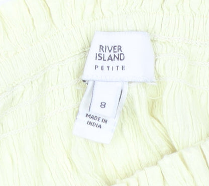 Womens UK Size 8 River Island Yellow Basic Blouse