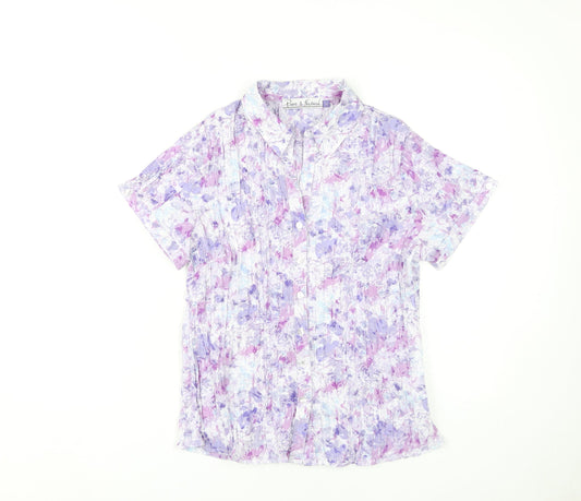 Womens UK Size 12 Pure & Natural Multicoloured Basic Button-Up