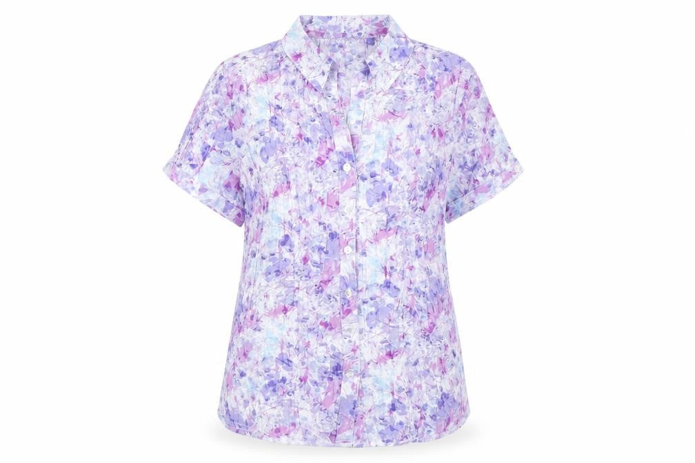 Womens UK Size 12 Pure & Natural Multicoloured Basic Button-Up