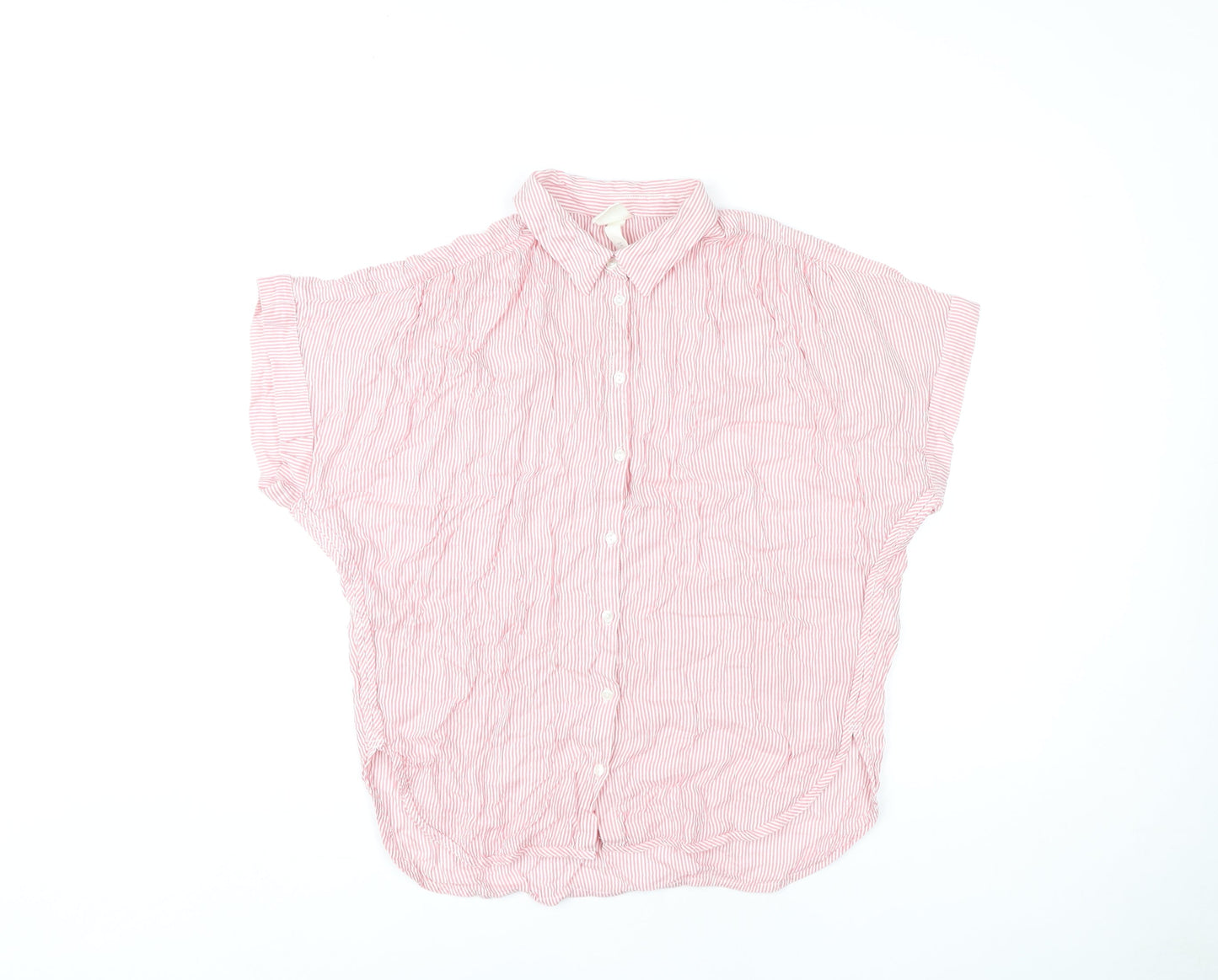 Womens UK Size 6 H&M Red Basic Button-Up