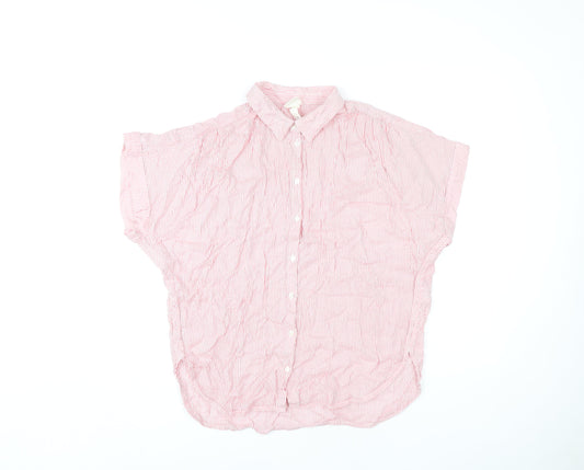 Womens UK Size 6 H&M Red Basic Button-Up
