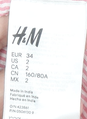 Womens UK Size 6 H&M Red Basic Button-Up