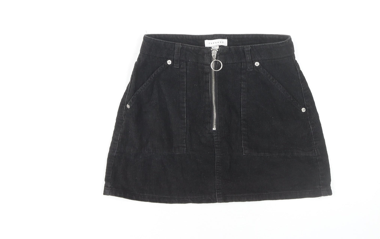 Womens UK Size 6 Topshop A-Line Corduroy Skirt