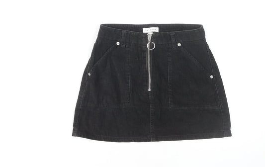 Womens UK Size 6 Topshop A-Line Corduroy Skirt
