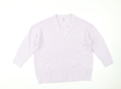 be you Women's Purple V-Neck Pullover Jumper Size 16/18