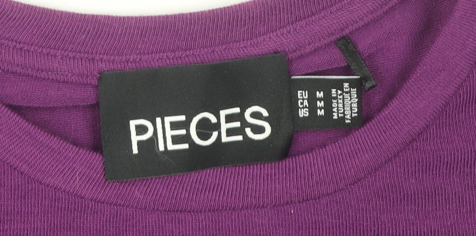 Womens UK Size 10 Pieces Purple Basic T-Shirt