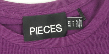 Womens UK Size 10 Pieces Purple Basic T-Shirt
