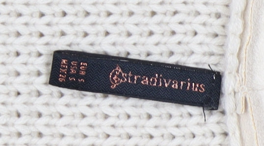 Womens UK Size M Stradivarius Ivory Cardigan Jumper