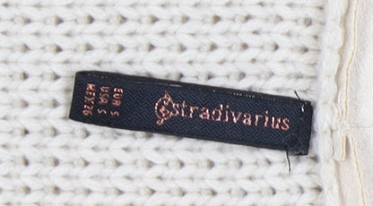 Womens UK Size M Stradivarius Ivory Cardigan Jumper