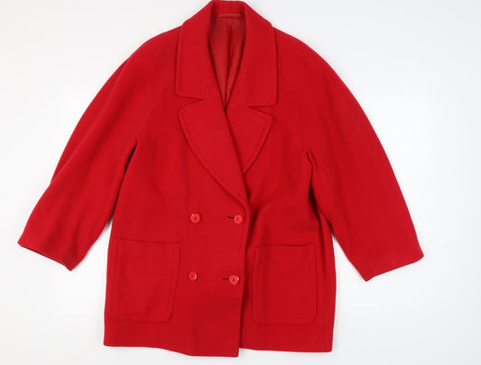 Womens UK Size 14 Marks and Spencer Red Pea Coat