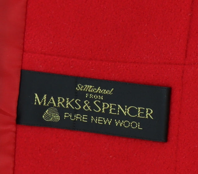 Womens UK Size 14 Marks and Spencer Red Pea Coat