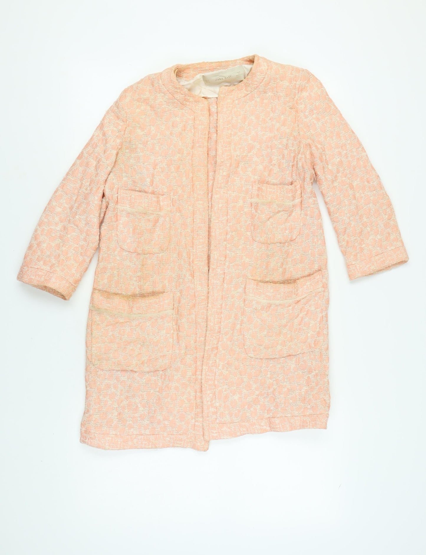 Womens UK Size 8 Zara Pink Overcoat