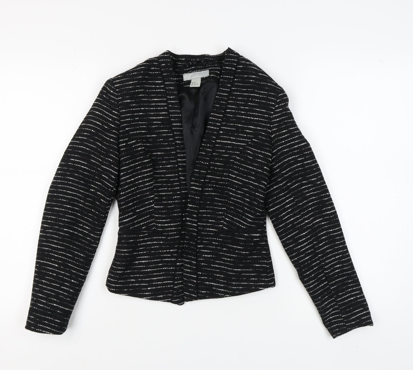 H&M Women's Black Striped Blazer Size 4