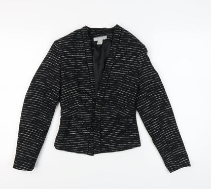 H&M Women's Black Striped Blazer Size 4
