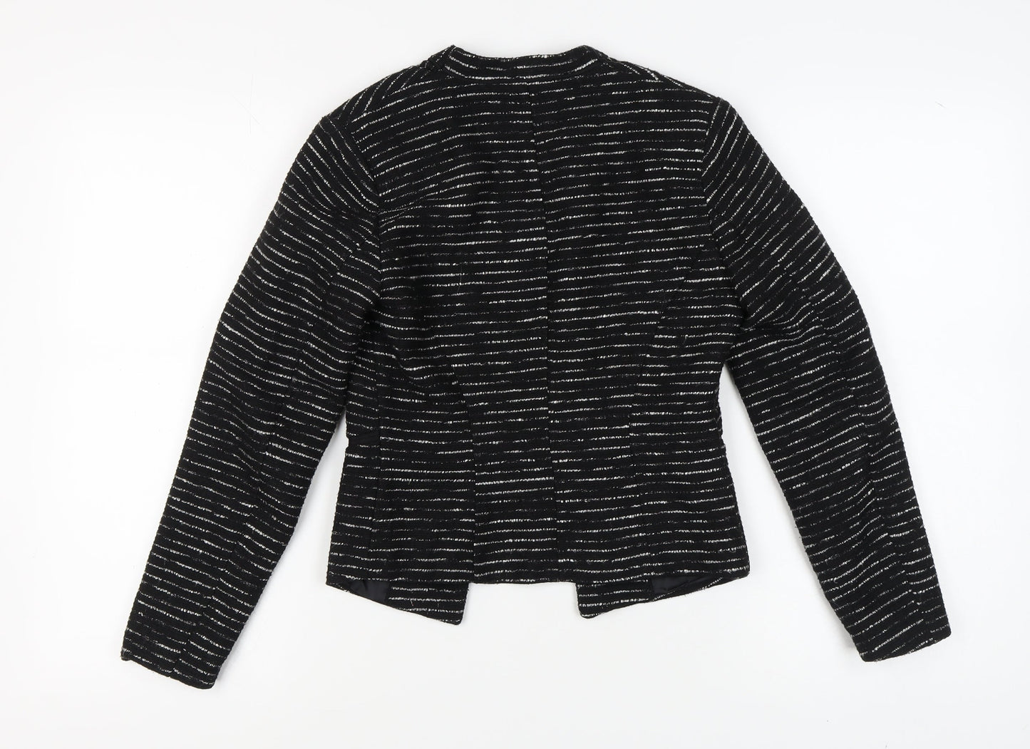H&M Women's Black Striped Blazer Size 4