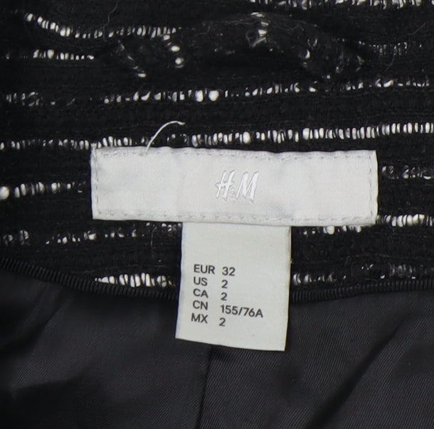 H&M Women's Black Striped Blazer Size 4