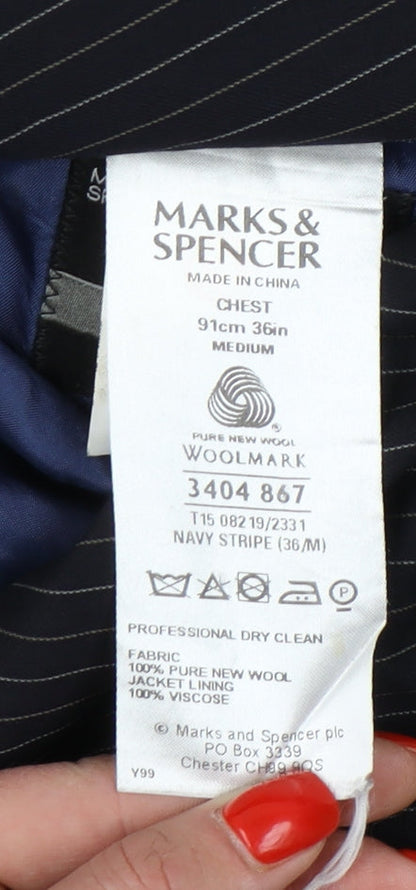 Mens UK Size 36 Marks and Spencer Regular Blue Suit Jacket