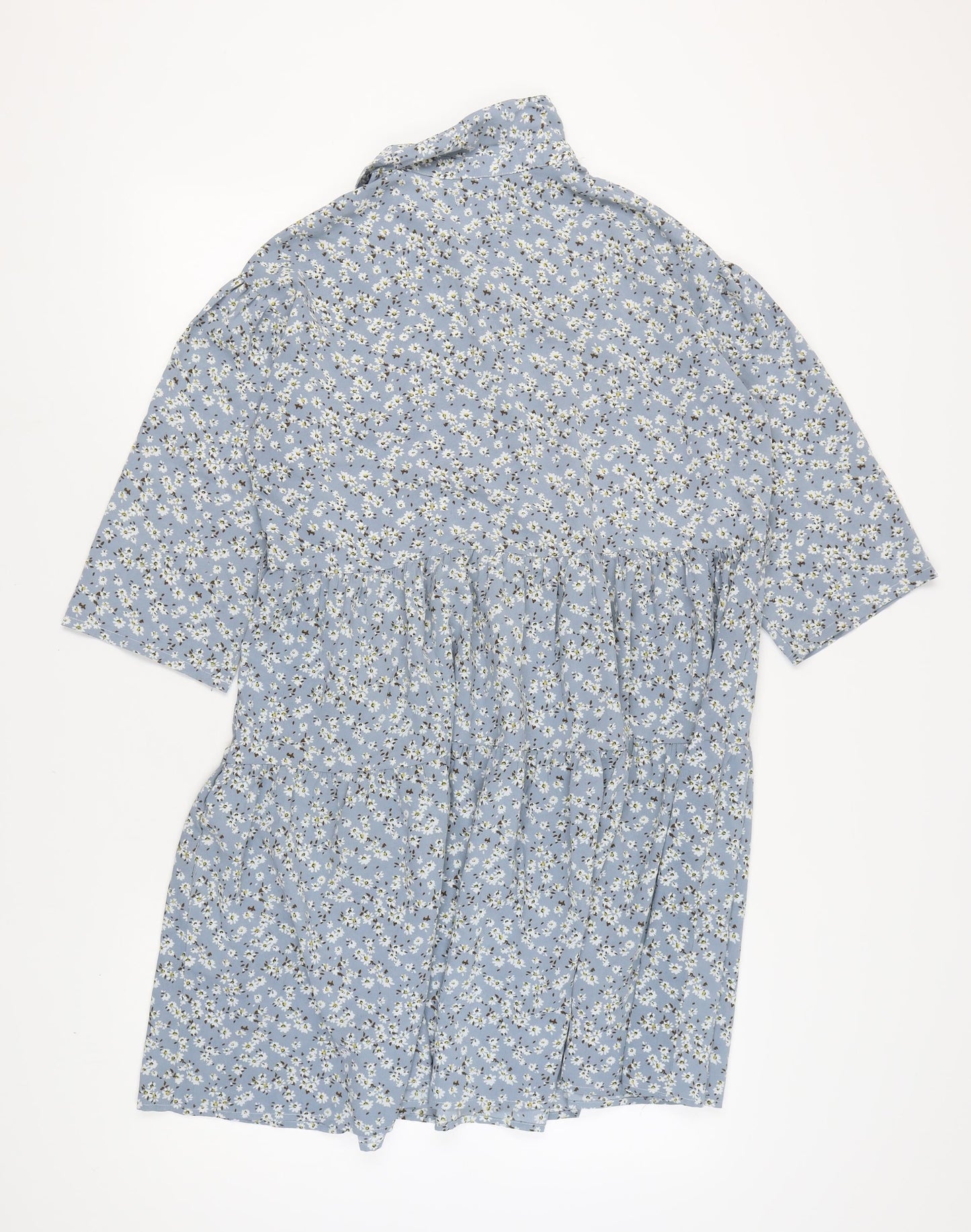 Love Sunshine Women's Blue Floral Shirt Dress