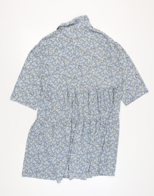 Love Sunshine Women's Blue Floral Shirt Dress