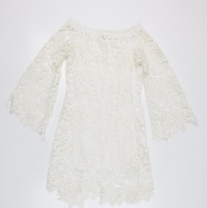 Missagi Women's Ivory Lace Off-Shoulder Dress Size 8