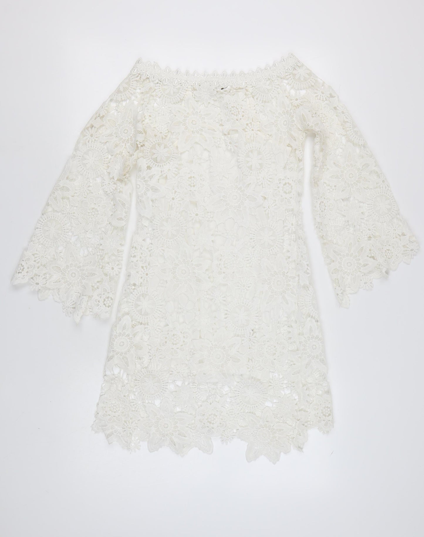 Missagi Women's Ivory Lace Off-Shoulder Dress Size 8