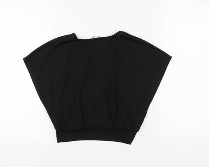 Womens UK Size S Zara Black Basic Blouse