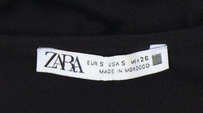 Womens UK Size S Zara Black Basic Blouse
