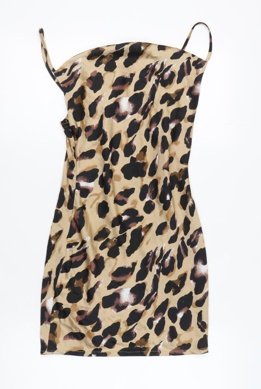 MISSPAP Women’s Multicoloured Animal Print Slip Dress Size 8