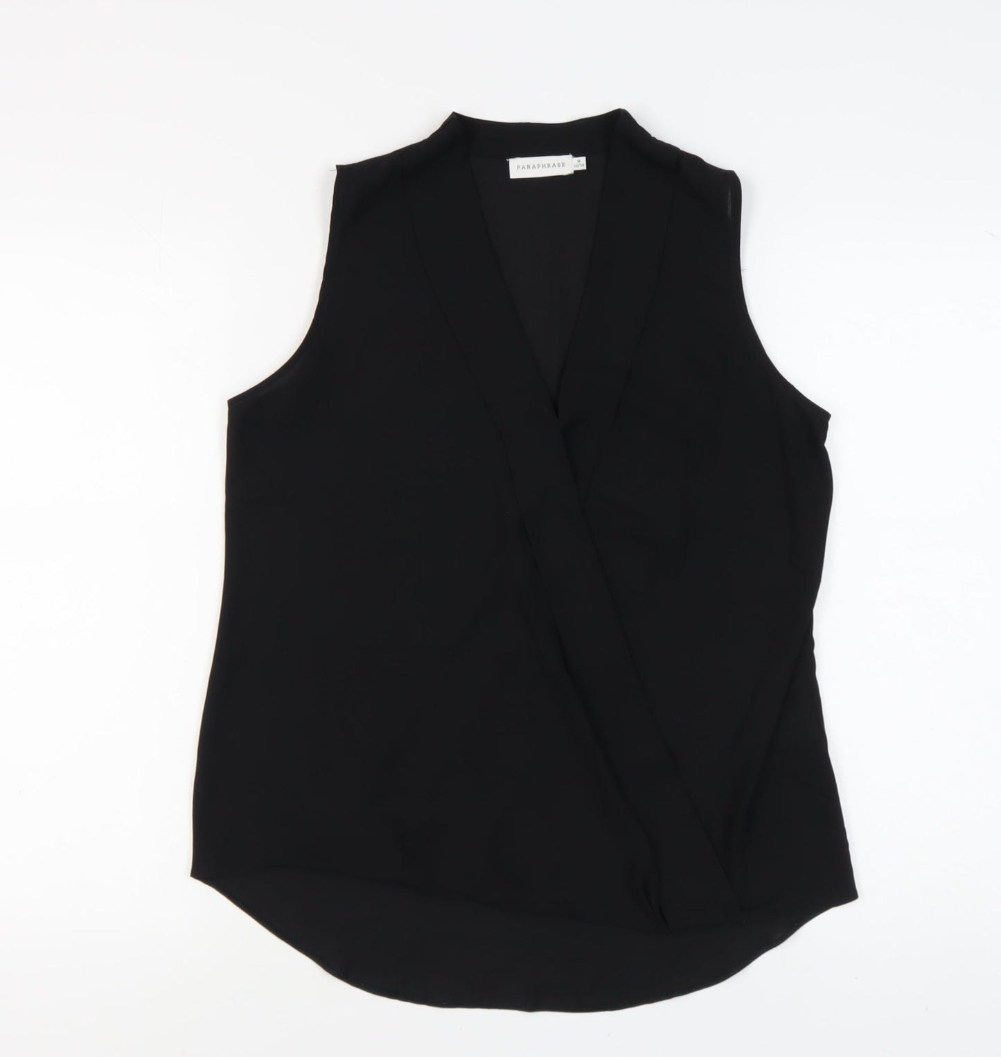 Paraphrase Women's Black Sleeveless Wrap Blouse