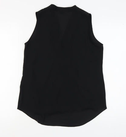 Paraphrase Women's Black Sleeveless Wrap Blouse