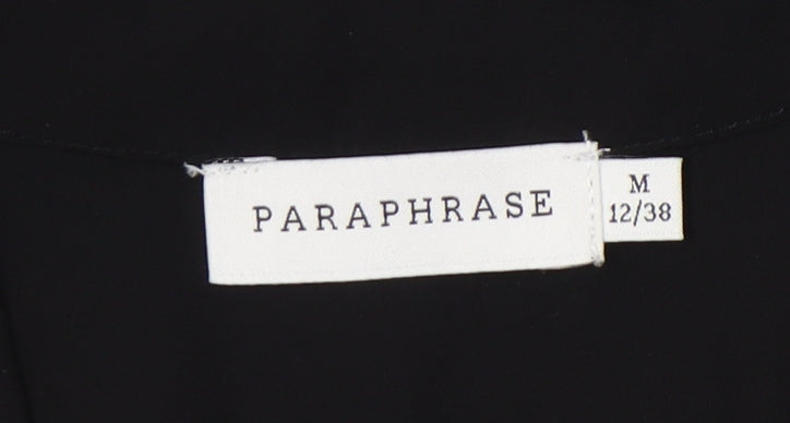 Paraphrase Women's Black Sleeveless Wrap Blouse