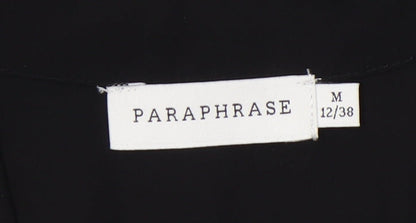 Paraphrase Women's Black Sleeveless Wrap Blouse