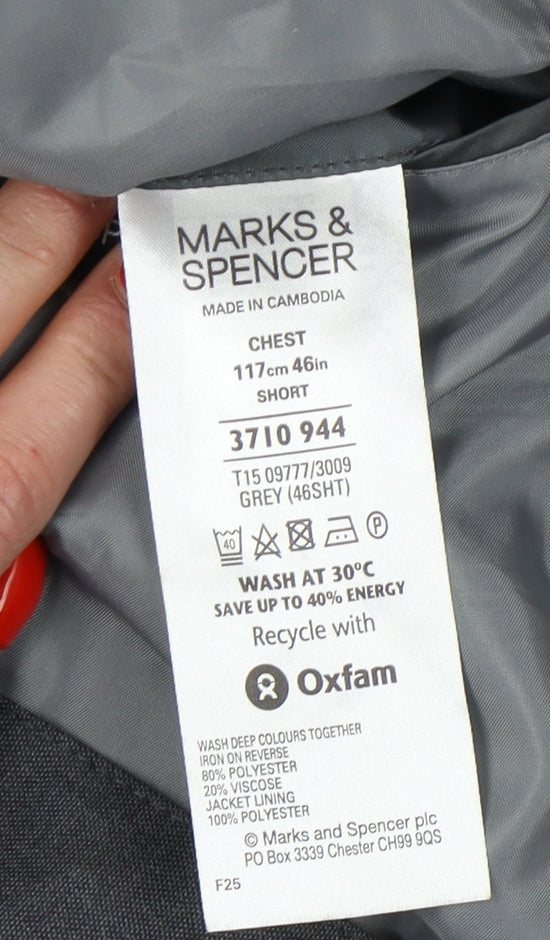 Mens UK Size 46 Marks and Spencer Regular Grey Suit Jacket