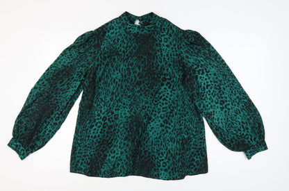 Womens UK Size 14 NEXT Green Basic Blouse