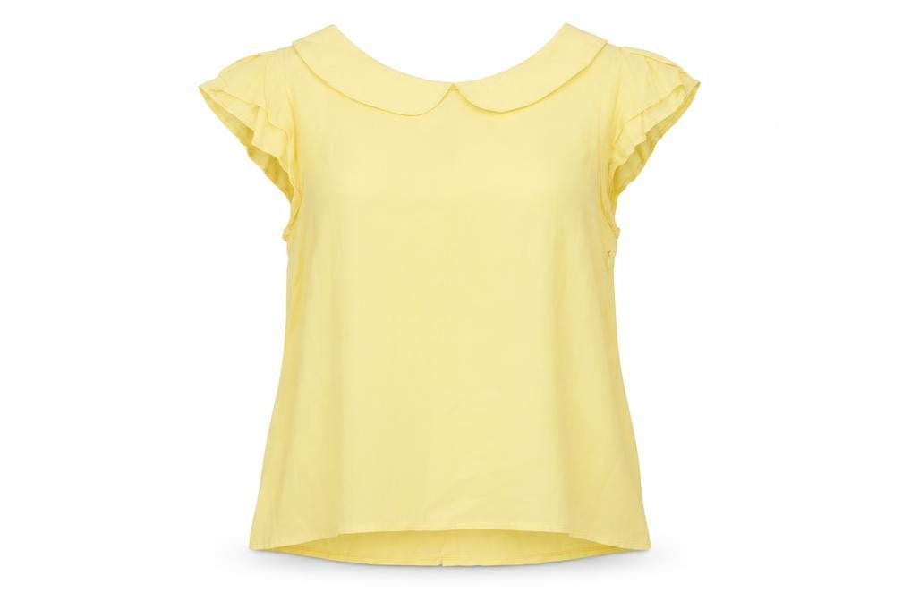 Womens UK Size 12 Therapy Yellow Basic Blouse