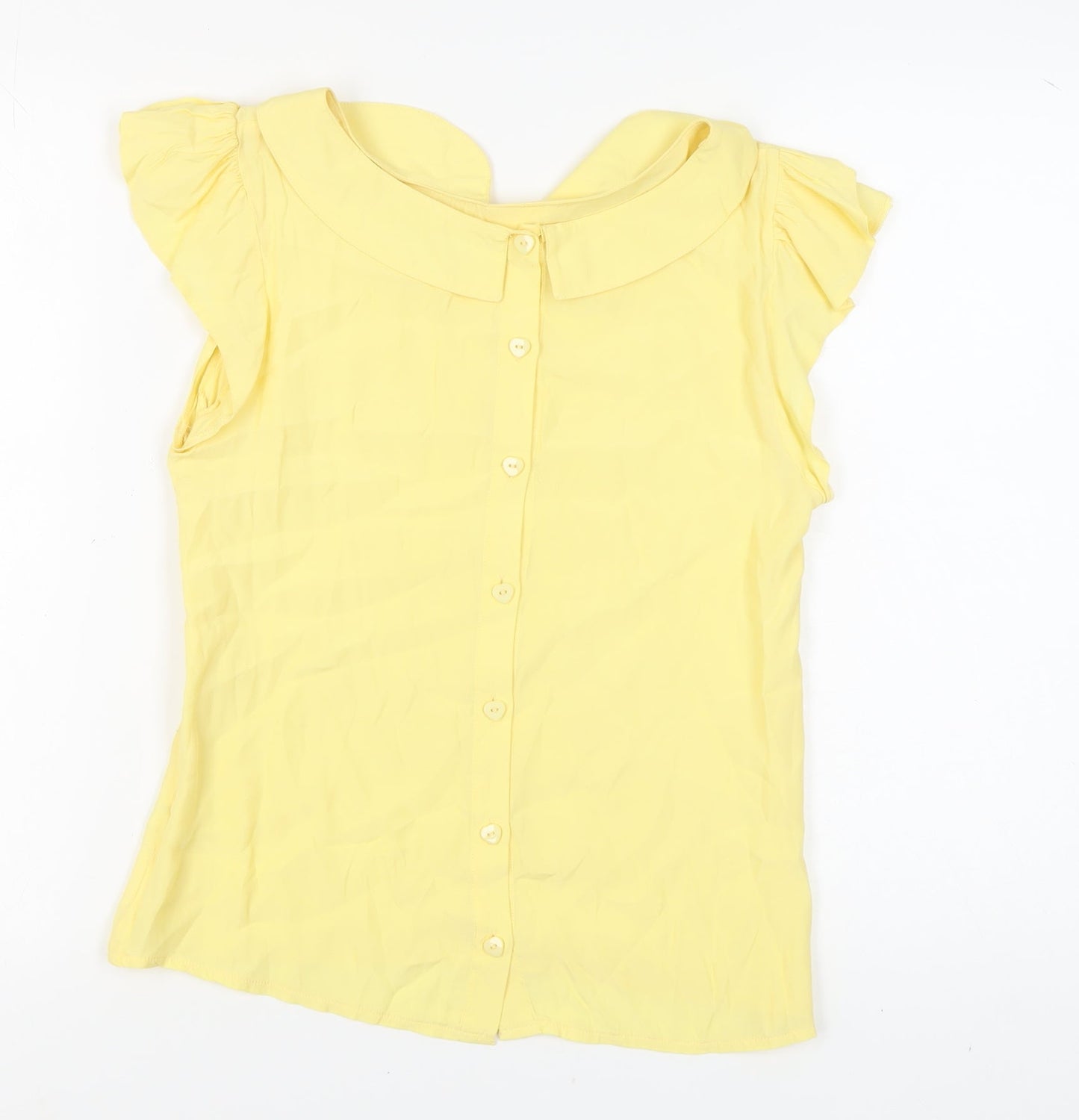 Womens UK Size 12 Therapy Yellow Basic Blouse