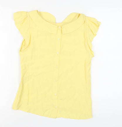 Womens UK Size 12 Therapy Yellow Basic Blouse