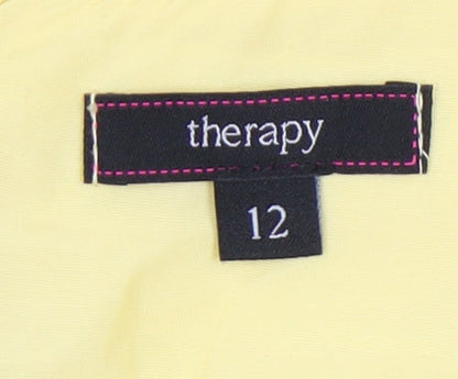 Womens UK Size 12 Therapy Yellow Basic Blouse